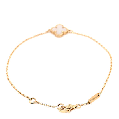 Van Cleef & Arpels 18K Yellow Gold Mother of Pearl Sweet Alhambra Bracelet 3 of 7