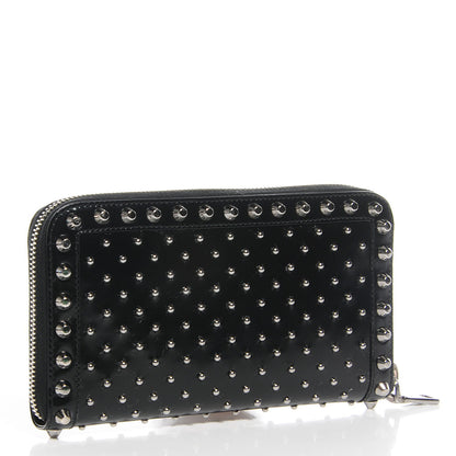 Prada Spazzolato Studded Zip Around Wallet Black 3 of 8