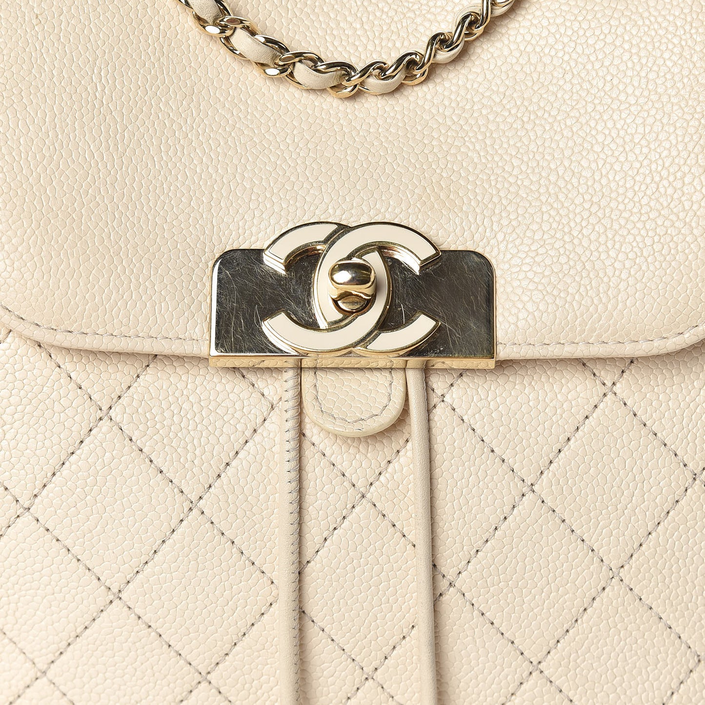 Caviar Quilted Backpack White