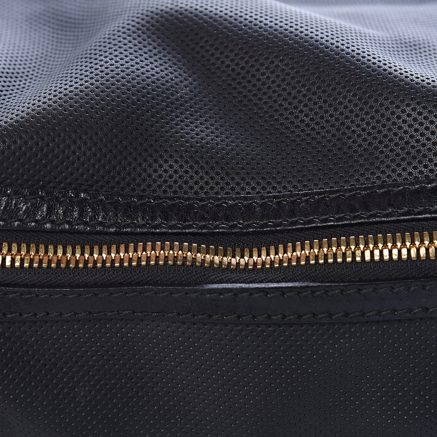 Calfskin Perforated Ellers Satchel Black
