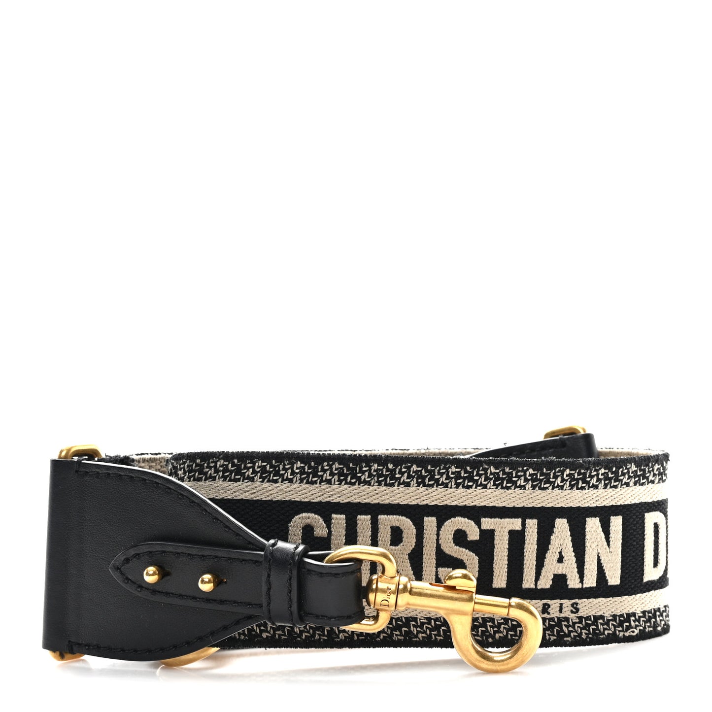 Canvas Embroidered Shoulder Strap Black