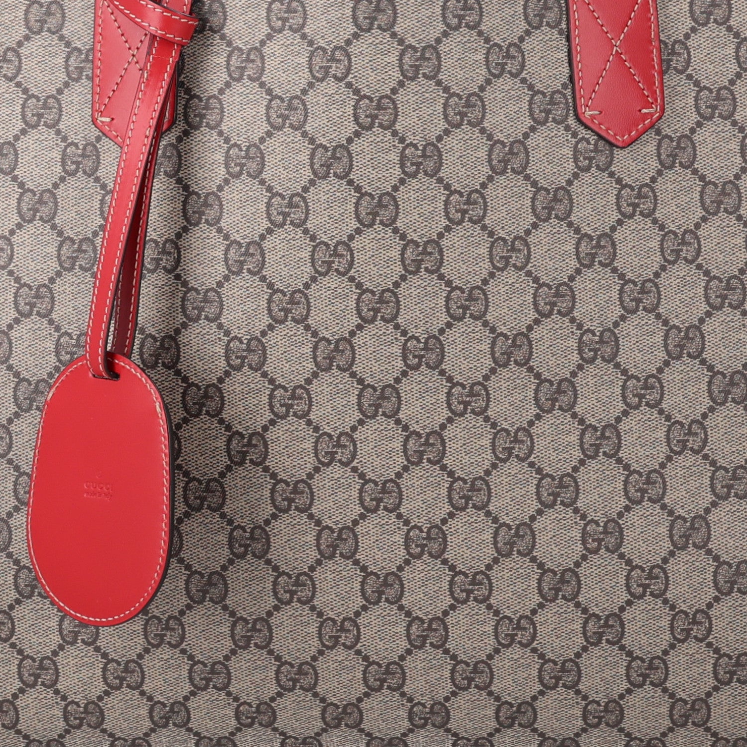 Gucci GG Supreme Monogram Medium Reversible Tote Beige Red 8 of 10
