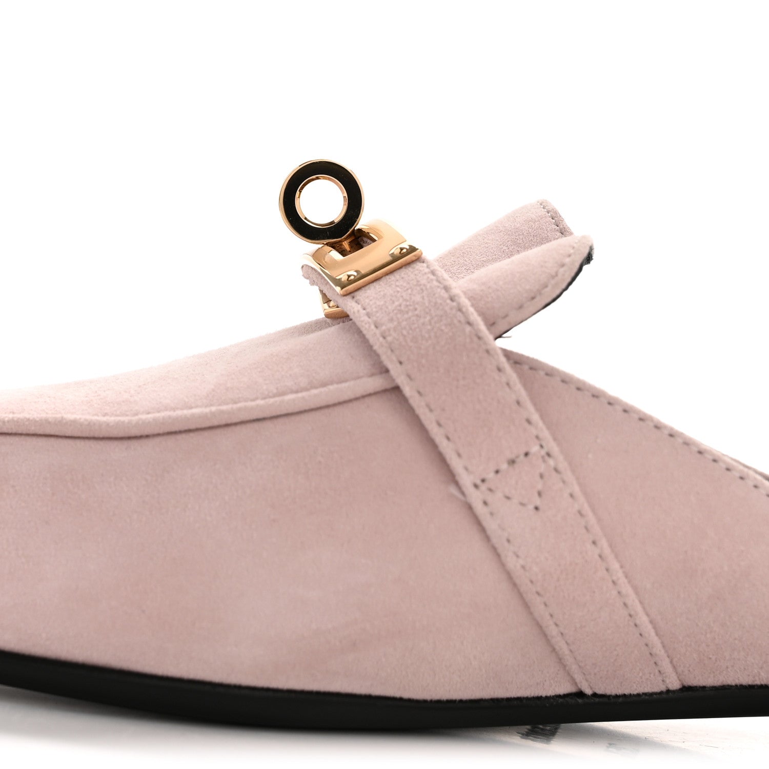 Hermes Suede Goatskin Oz Mules 35.5 Rose Porcelaine 10 of 11