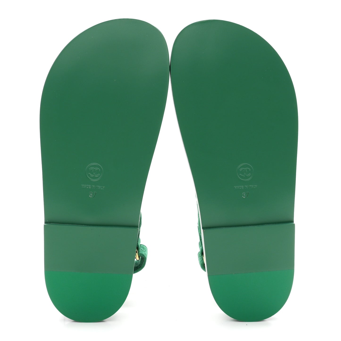 Suede Calfskin Velcro Dad Sandals 37 Blue Green