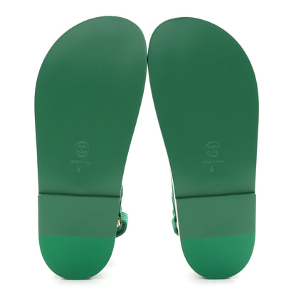 Chanel Suede Calfskin Velcro Dad Sandals 37 Blue Green 6 of 10