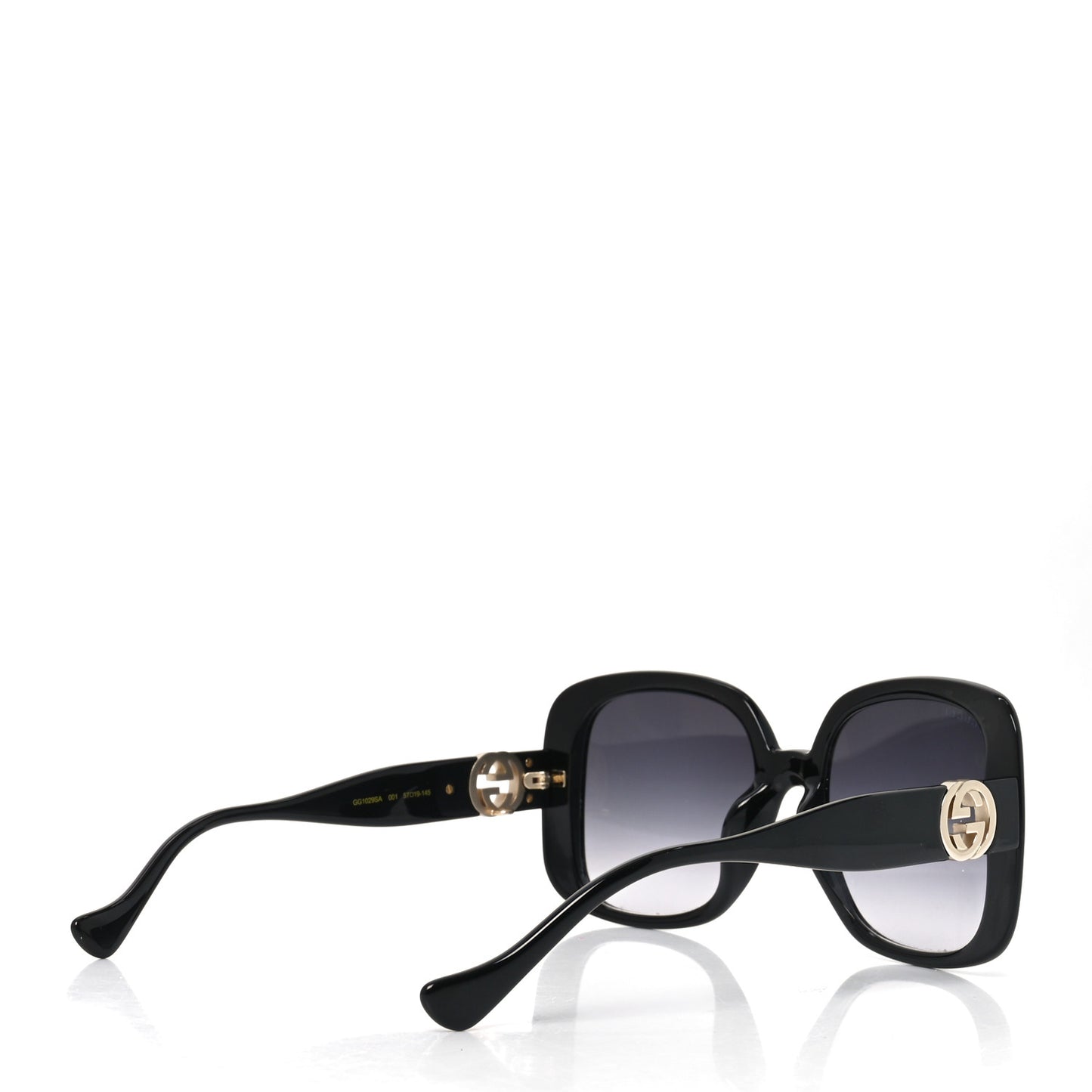 Acetate Square Frame Chain Sunglasses GG1029SA Black