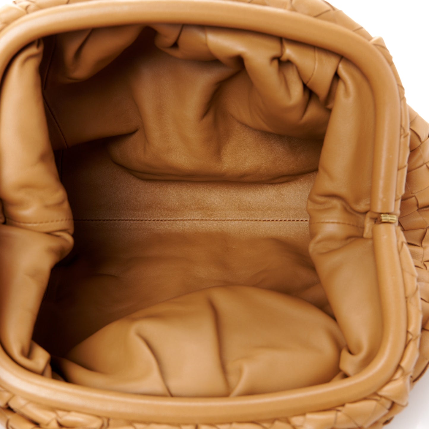 Nappa Maxi Intrecciato The Pouch Oversized Clutch Caramel