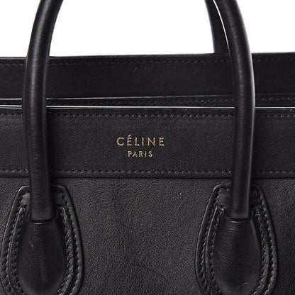 Celine Smooth Calfskin Nano Luggage Black 9 of 12