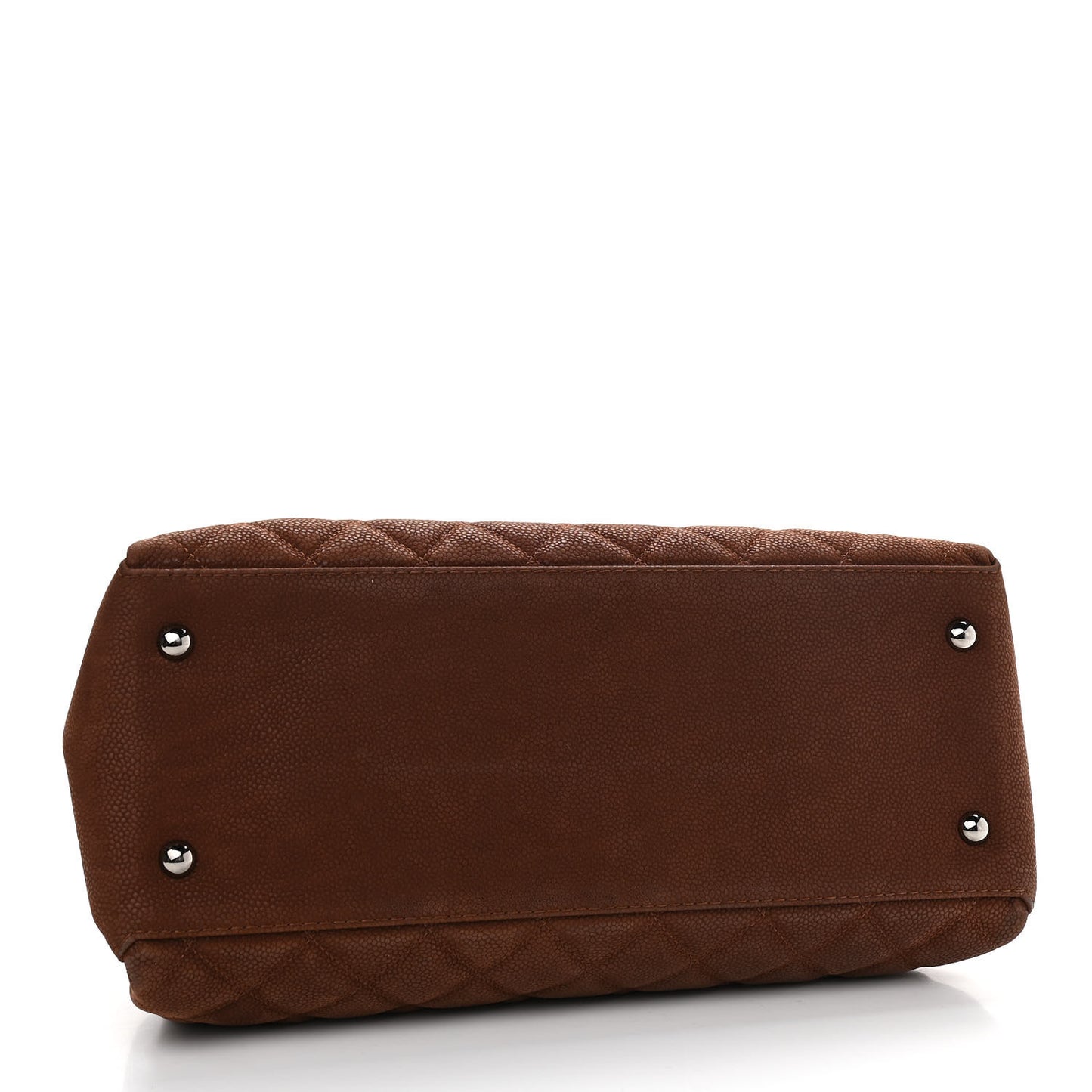 Iridescent Caviar Quilted Lady Pearly Tote Brown