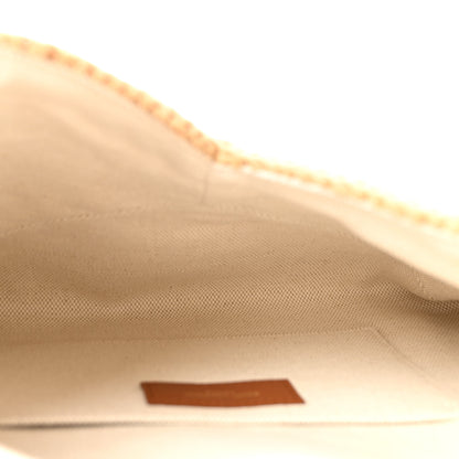 Saint Laurent Raffia Large Cassandre Pouch Naturel Brick 5 of 8