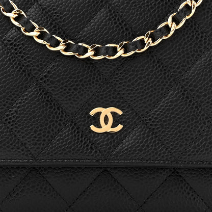 Chanel Caviar Quilted Wallet on Chain WOC Black 9 of 13