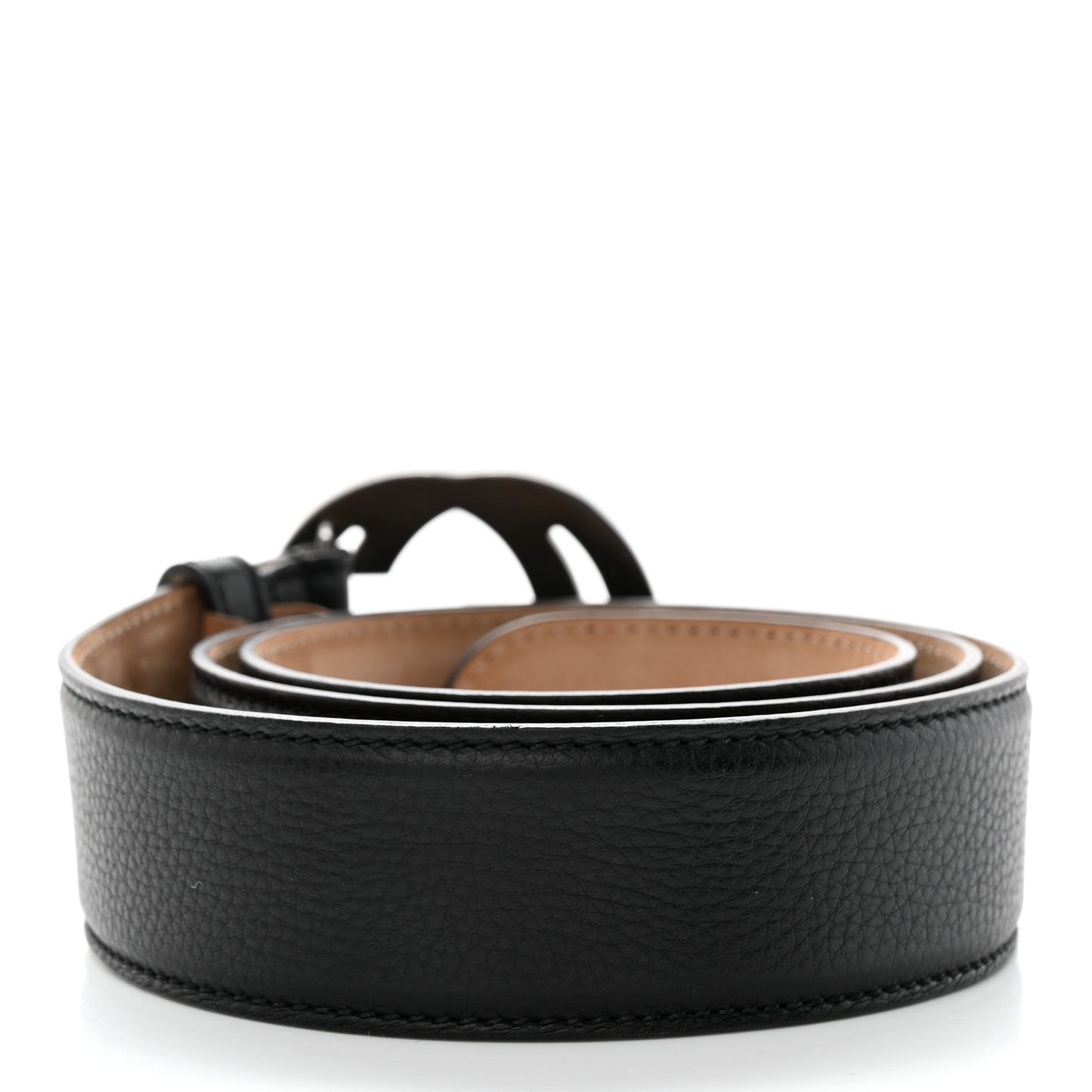 Pebbled Calfskin Interlocking G 40mm Belt 95 38 Black