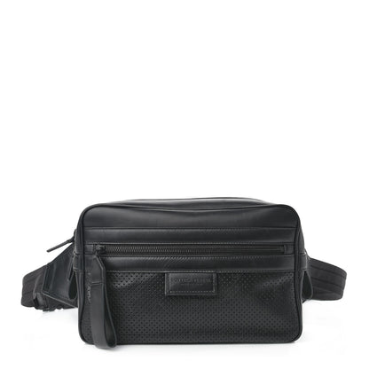 Bottega Veneta Perforated Calfskin Leggero Intrecciato Belt Bag Black 1 of 13