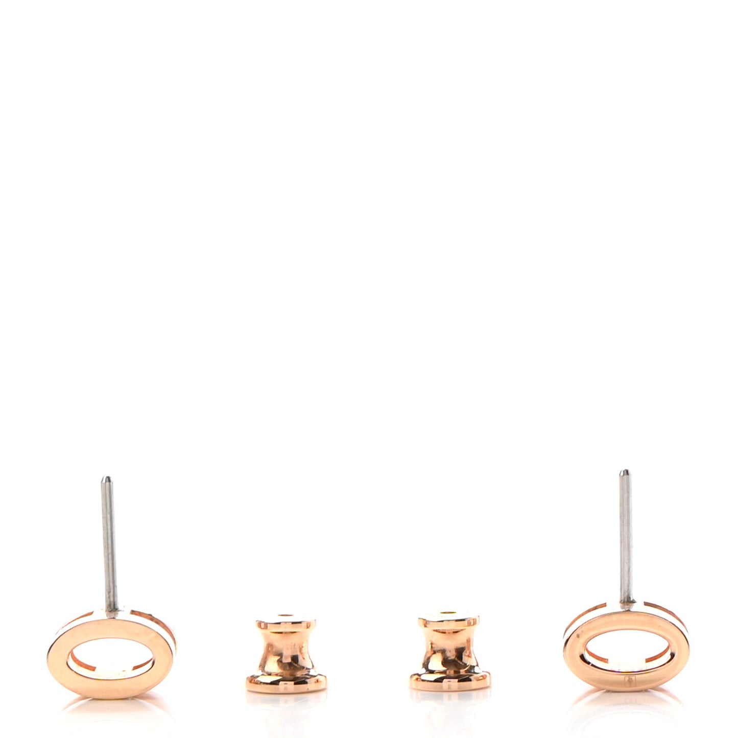 Rose Gold Lacquered Mini Pop H Earrings Marron Glace