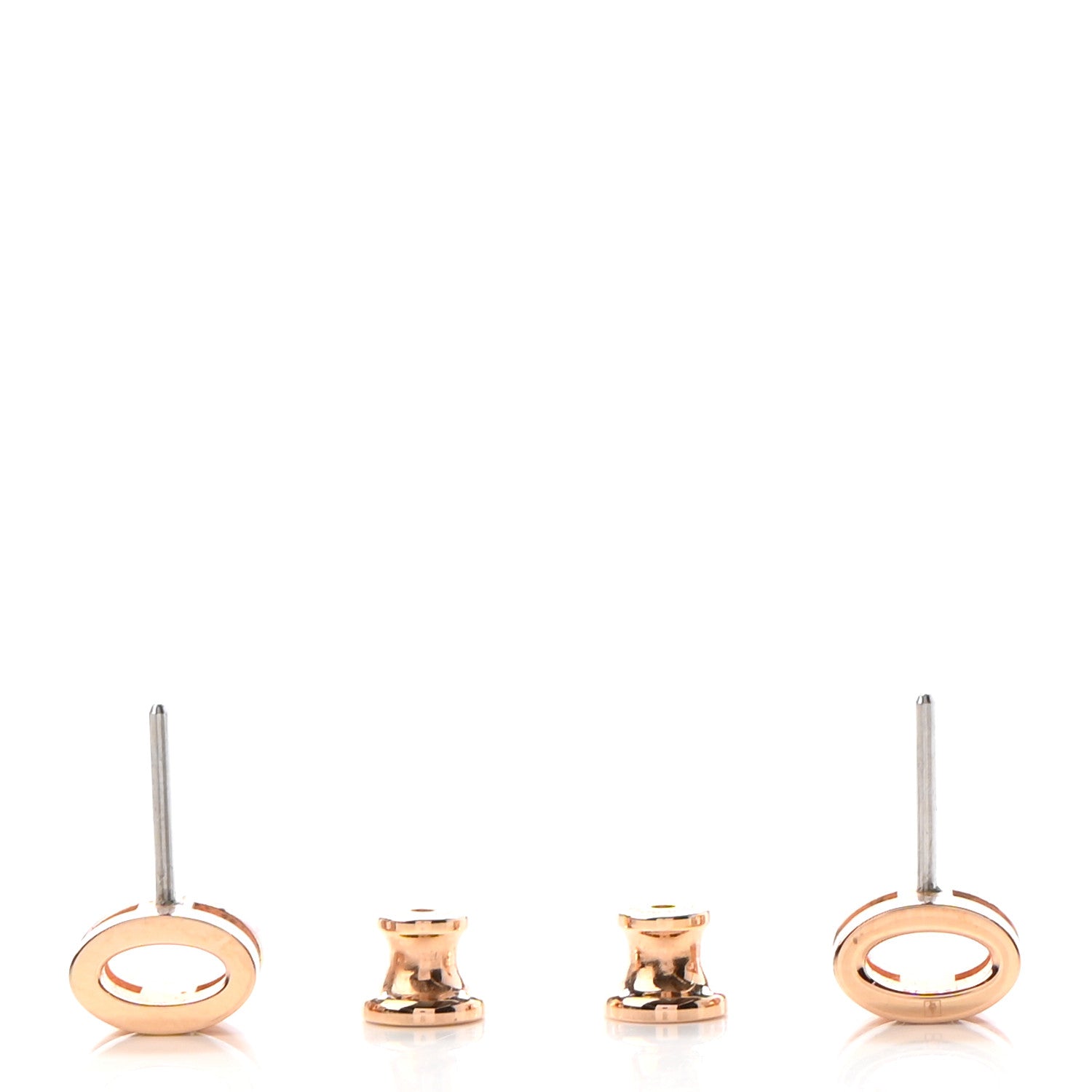Hermes Rose Gold Lacquered Mini Pop H Earrings Marron Glace 3 of 6