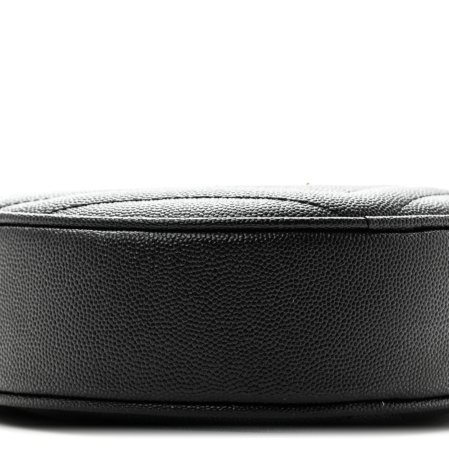Grain De Poudre Matelasse Chevron Quilted Round Vinyle Camera Bag Black