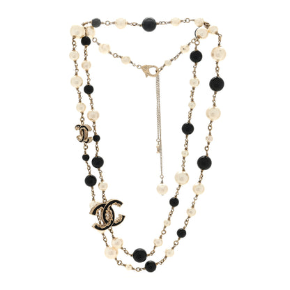 Chanel Pearl Beaded CC Long Necklace Black 2 of 3
