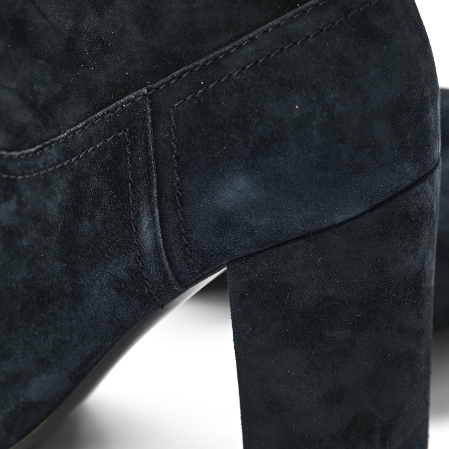Suede Calfskin Fabric Short Boots 40.5 Blue