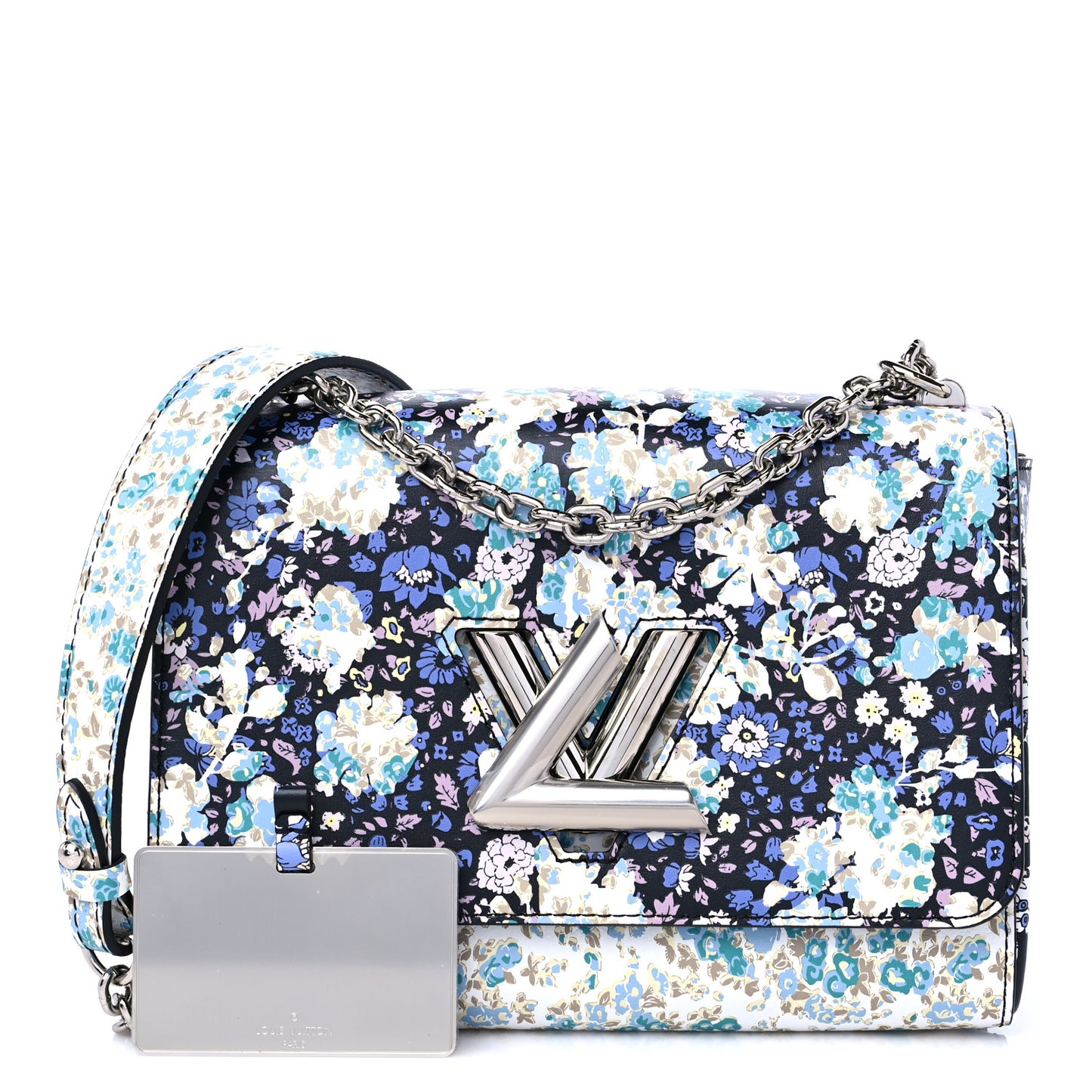 Printed Calfskin Flower Twist Shoulder Bag MM