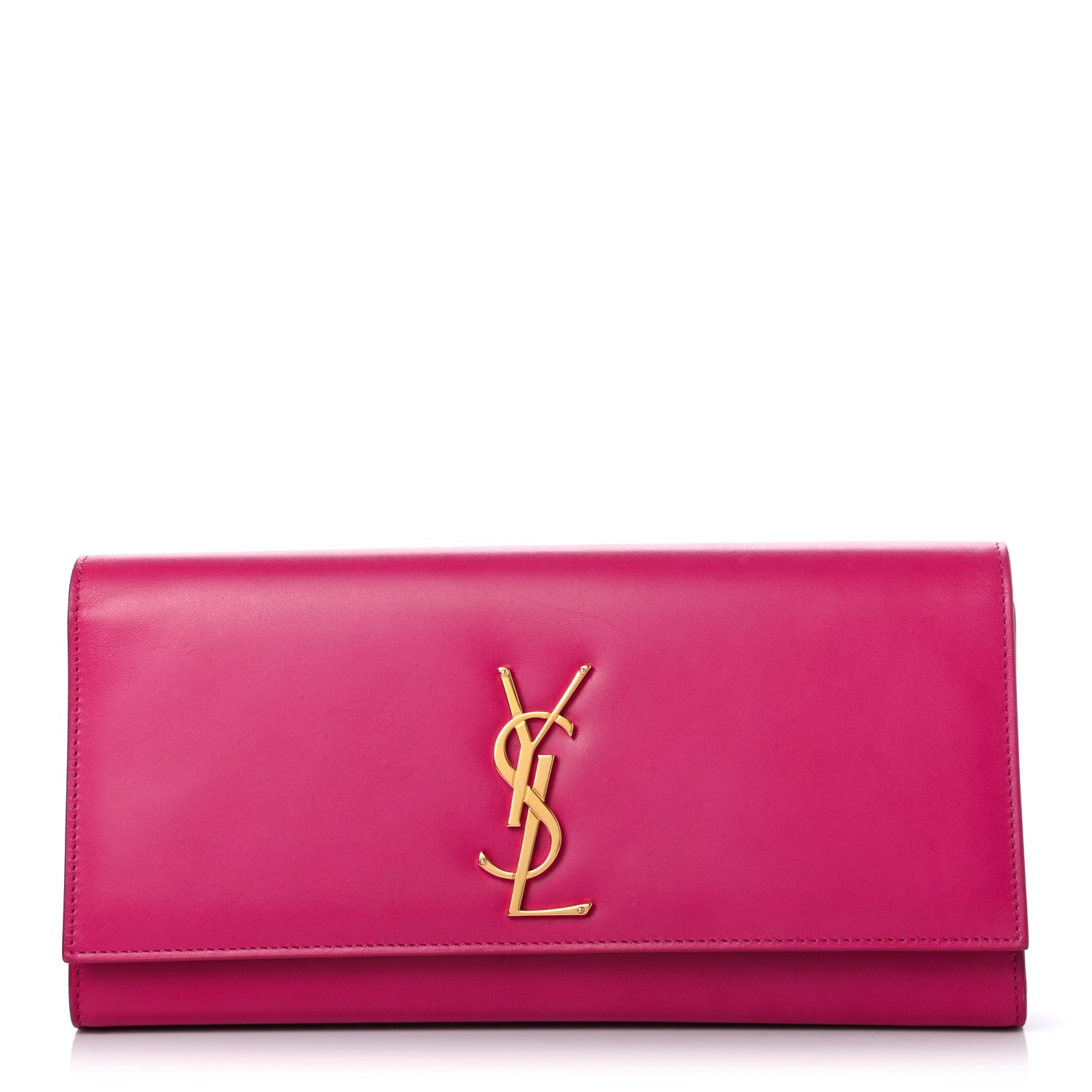 Saint Laurent Calfskin Classic Monogram Cassandre Clutch Lipstick Fuchsia 1 of 8
