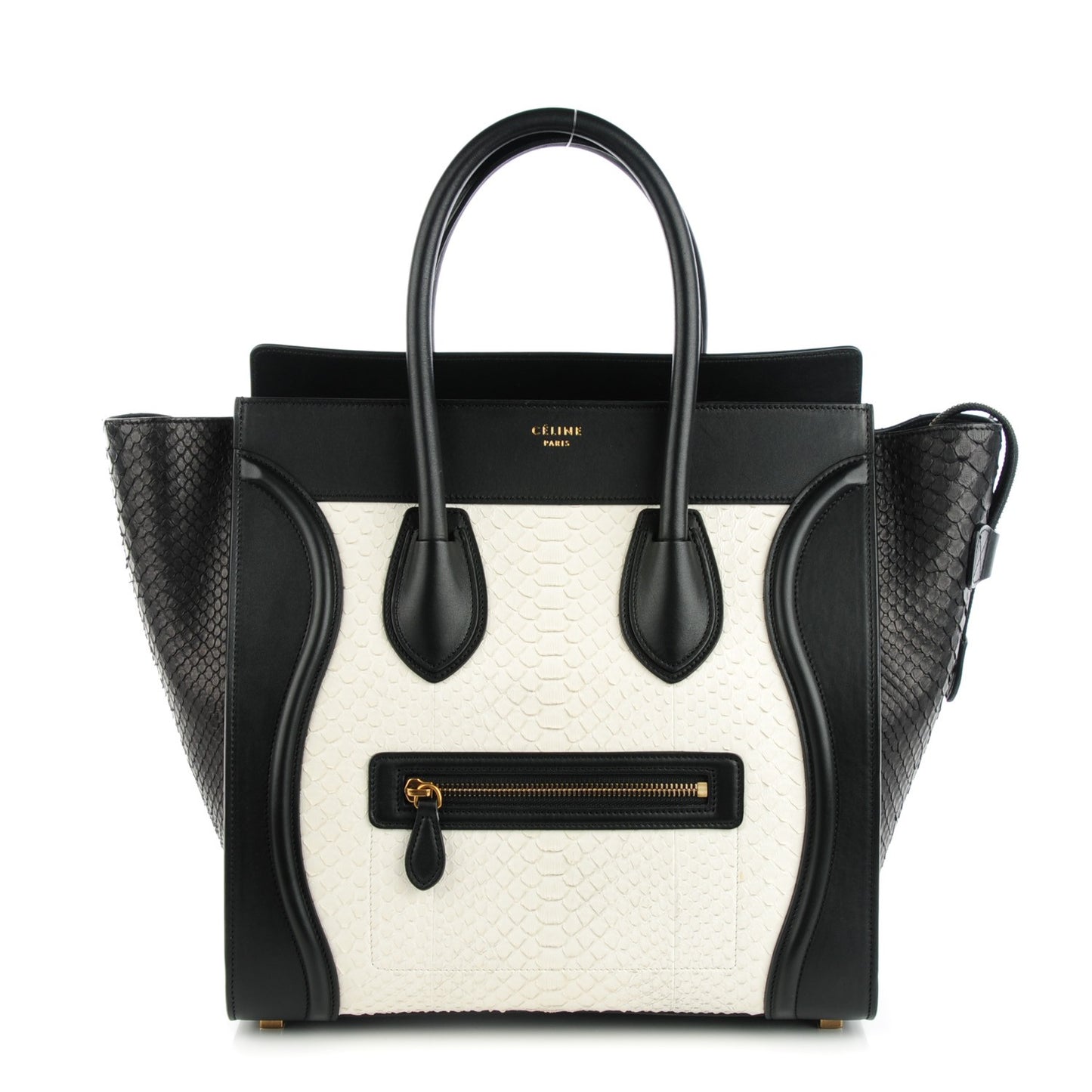 Python Mini Bi-Color Luggage Black White