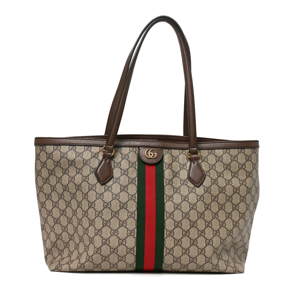 Gucci GG Supreme Monogram Medium Ophidia Shopping Tote Brown 1 of 11