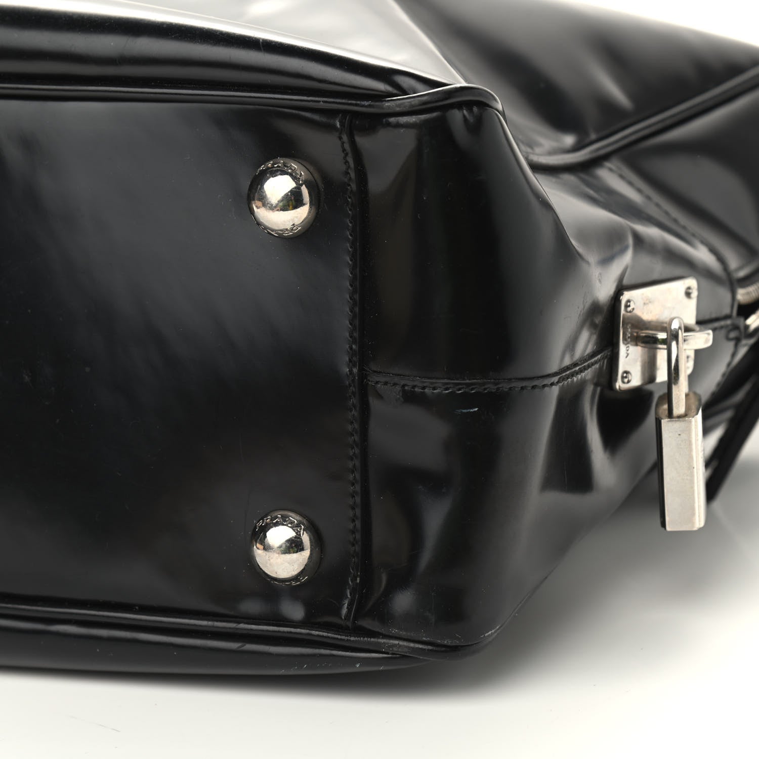 Prada Spazzolato Large Zip Around Briefcase Black 6 of 10