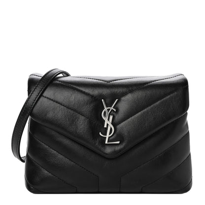 Saint Laurent Calfskin Y Quilted Monogram Toy Loulou Crossbody Bag Black 1 of 13