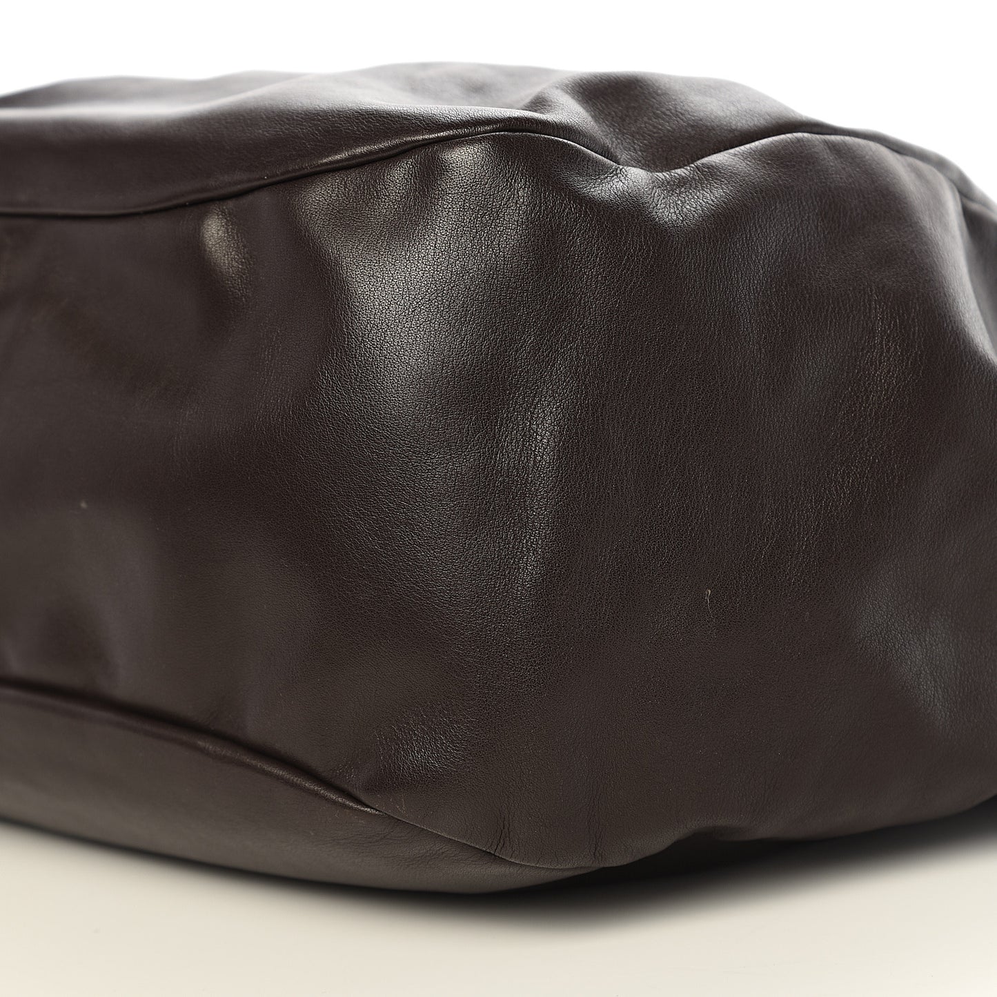Soft Calf Gathered Tote Dark Brown