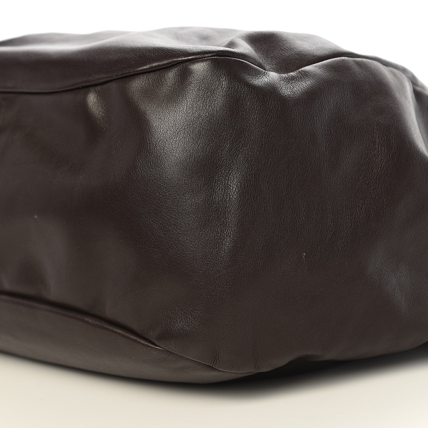 Prada Soft Calf Gathered Tote Dark Brown 7 of 8