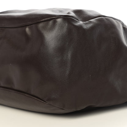 Prada Soft Calf Gathered Tote Dark Brown 7 of 8