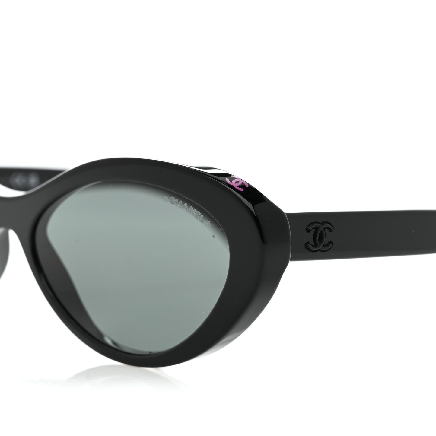 Acetate Oval Sunglasses 5416 Black Pink
