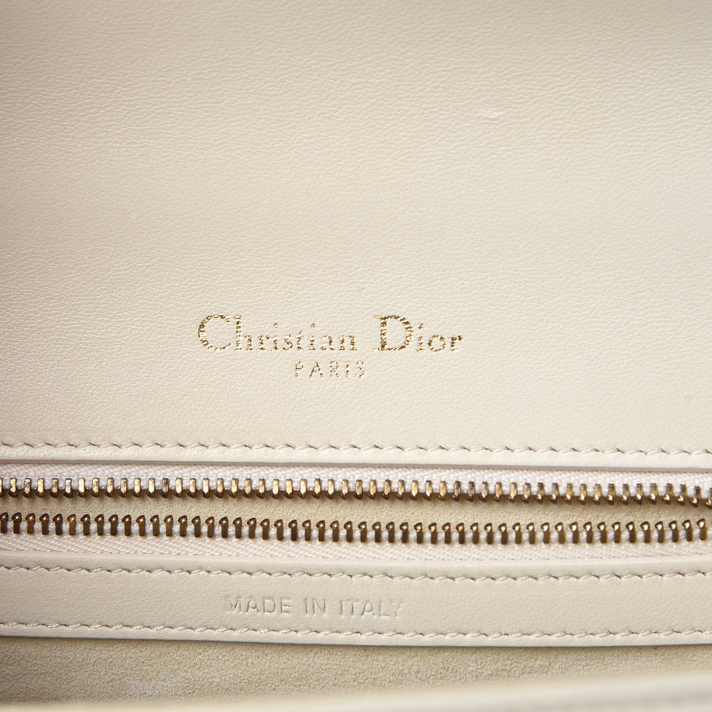Lambskin Studded Small Diorama Flap Bag Off White