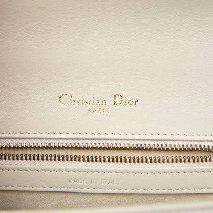 Christian Dior Lambskin Studded Small Diorama Flap Bag Off White 6 of 9