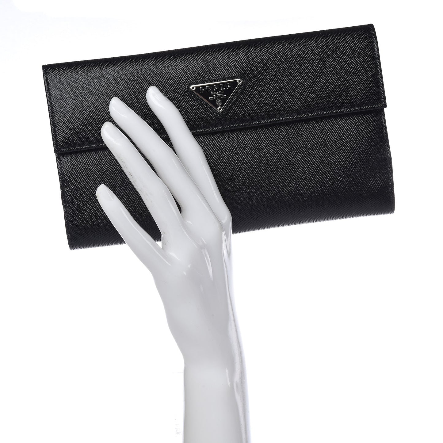 Saffiano Continental Flap Wallet Black