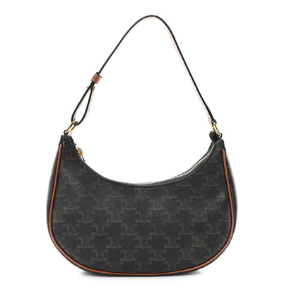 Celine Triomphe Canvas Calfskin Ava Shoulder Bag Tan 1 of 12