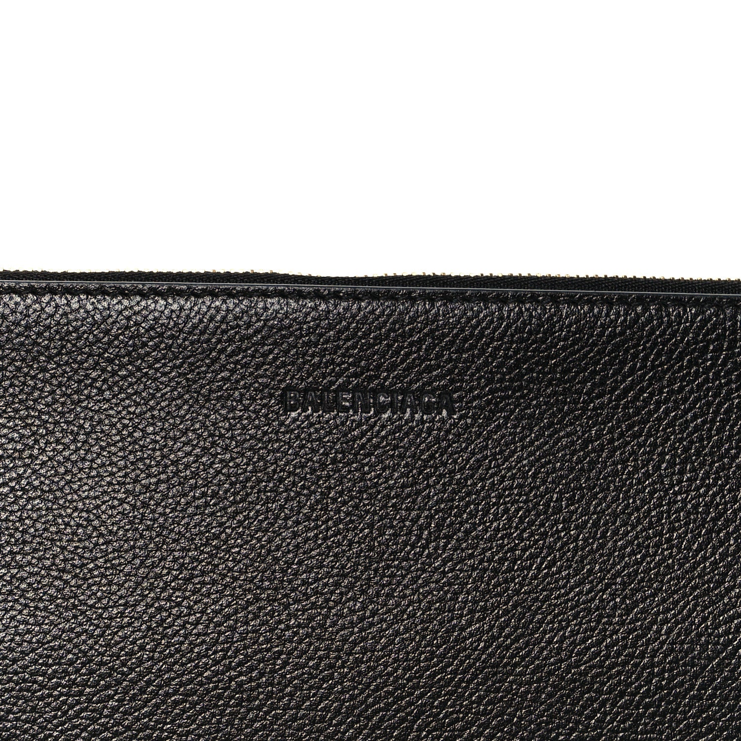 Balenciaga Calfskin Logo Large Cash Pouch With Handle Black White 9 of 9