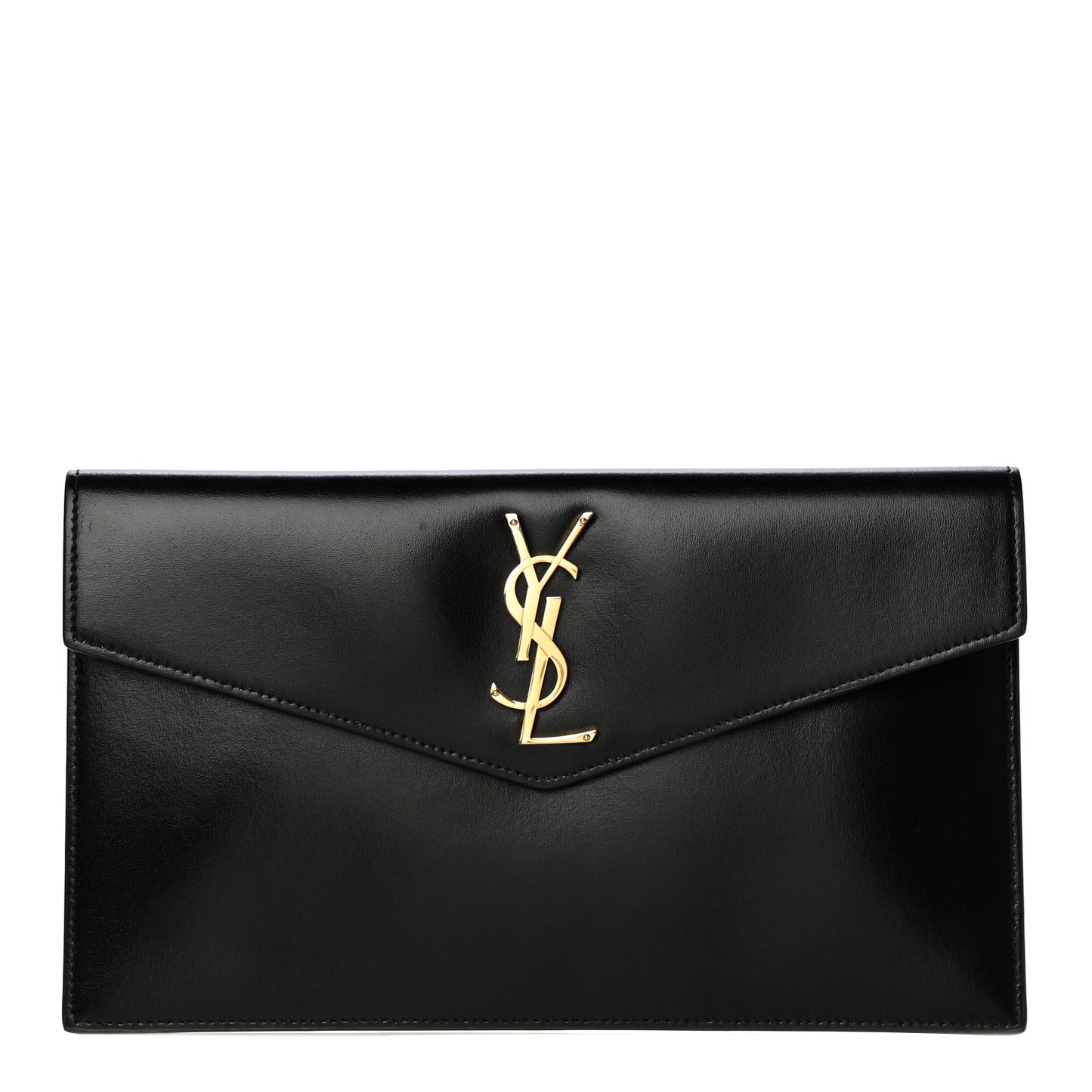 Smooth Shiny Calfskin Monogram Uptown Pouch Black