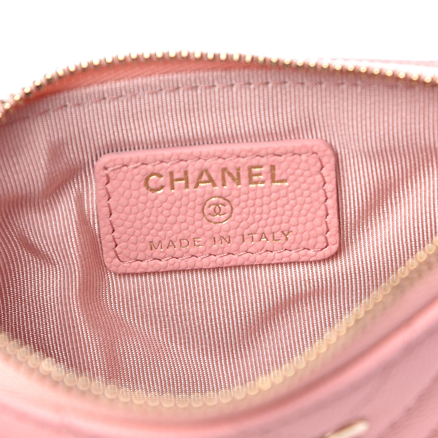 Chanel Flat Caviar Chevron Quilted Small Cosmetic Case Pink 6 of 8