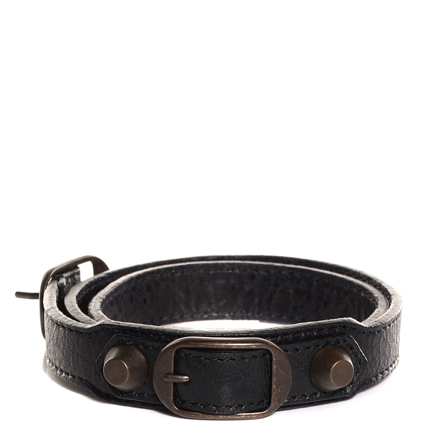 Balenciaga Agneau Arena Classic Hardware Triple Tour Bracelet S Black 1 of 6