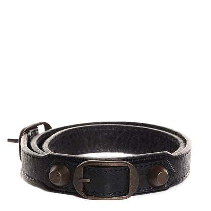 Balenciaga Agneau Arena Classic Hardware Triple Tour Bracelet S Black 1 of 6