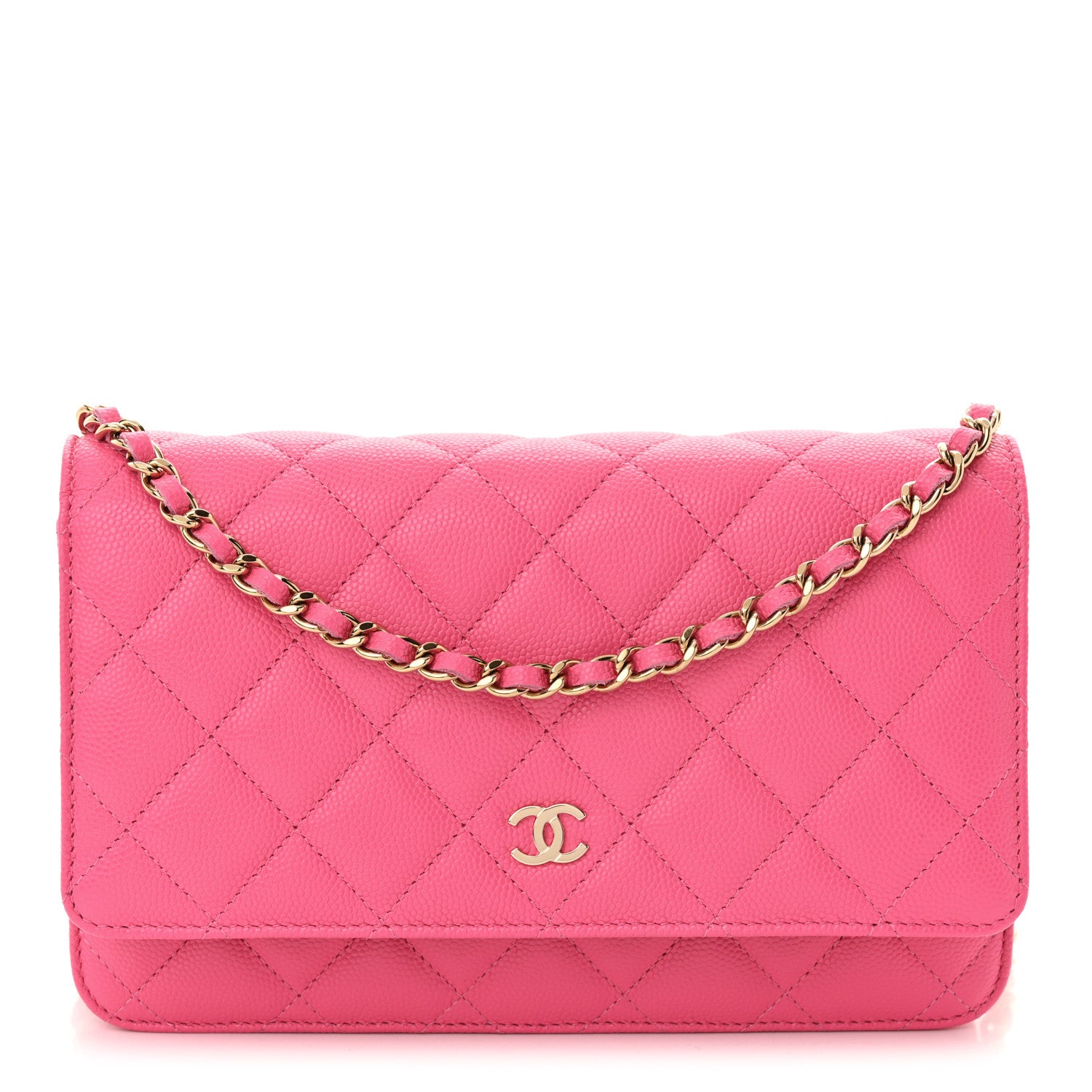 Chanel Caviar Quilted Wallet on Chain WOC Pink 1 of 12