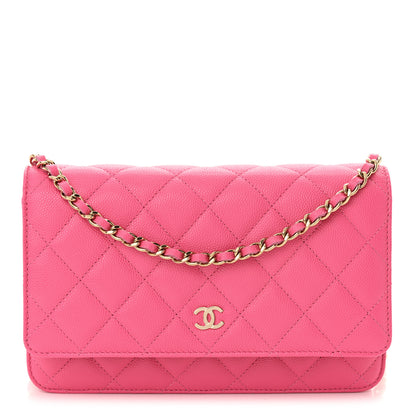 Chanel Caviar Quilted Wallet on Chain WOC Pink 1 of 12