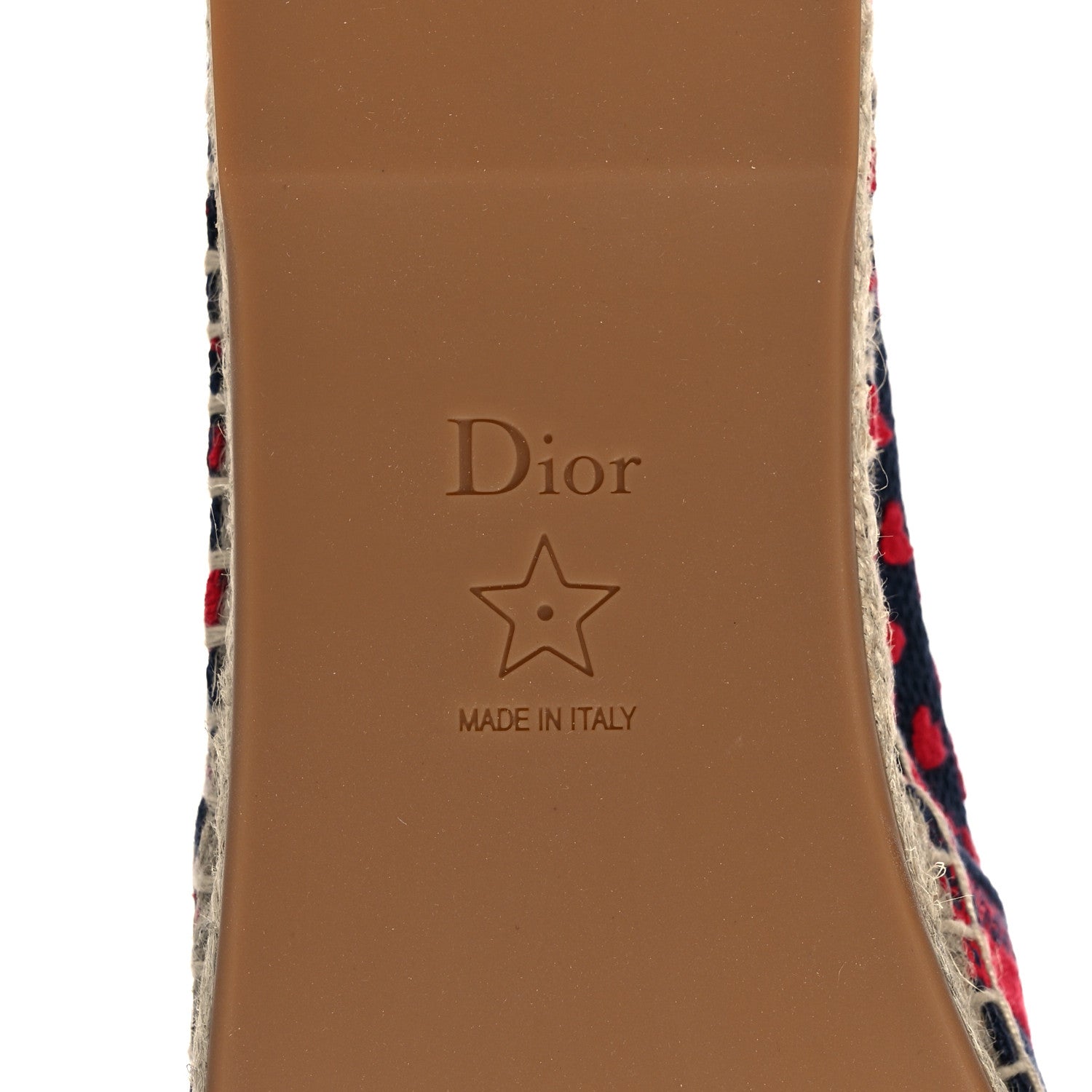 Christian Dior Cotton Embroidered Hearts Granville Espadrille 39.5 Blue Red 6 of 9