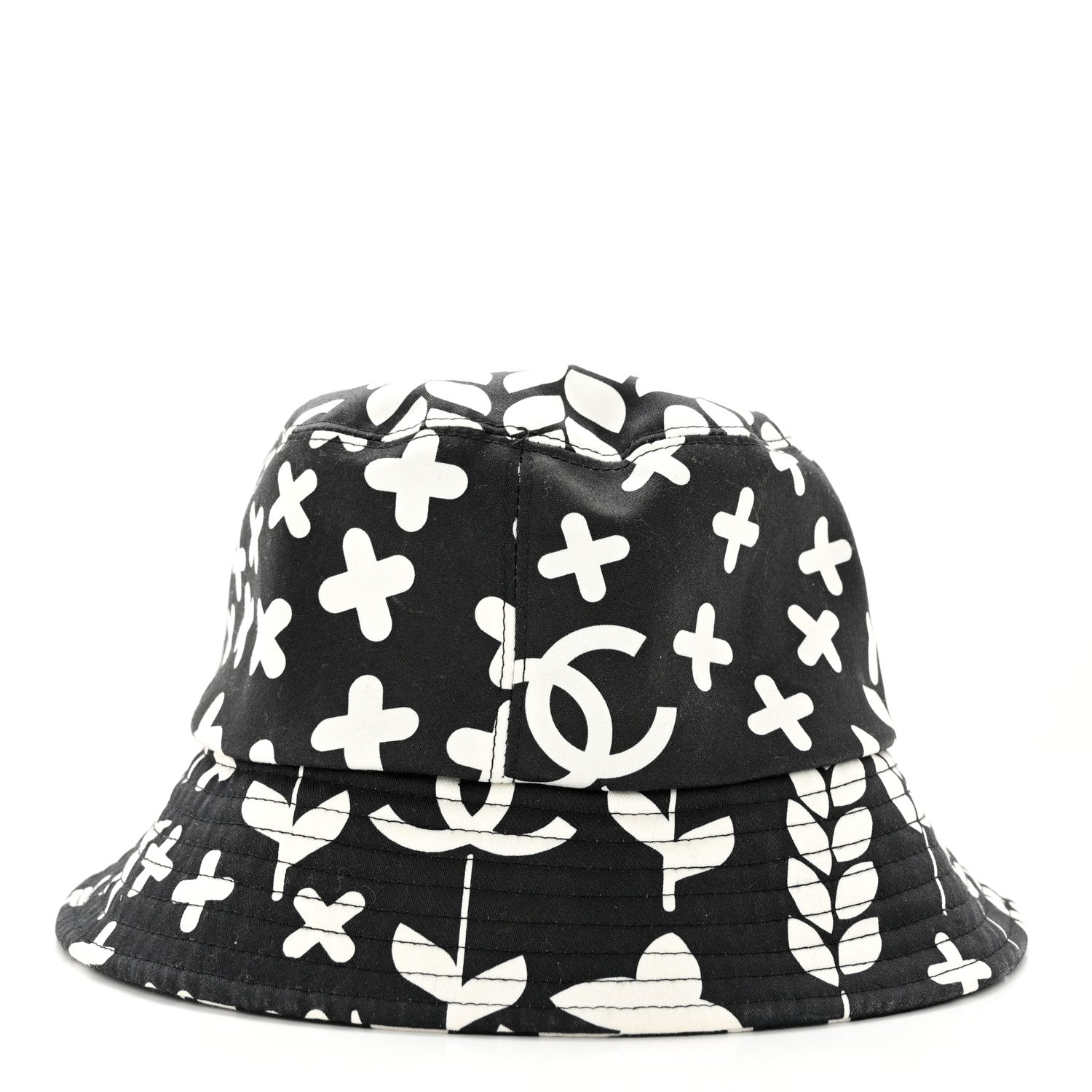 Chanel Cotton Bucket Hat M Black White 6 of 8