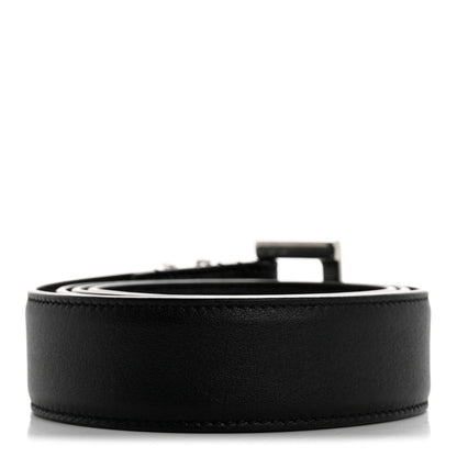 Saint Laurent Smooth Calfskin Monogram Square Buckle Belt 85 34 Black 2 of 8