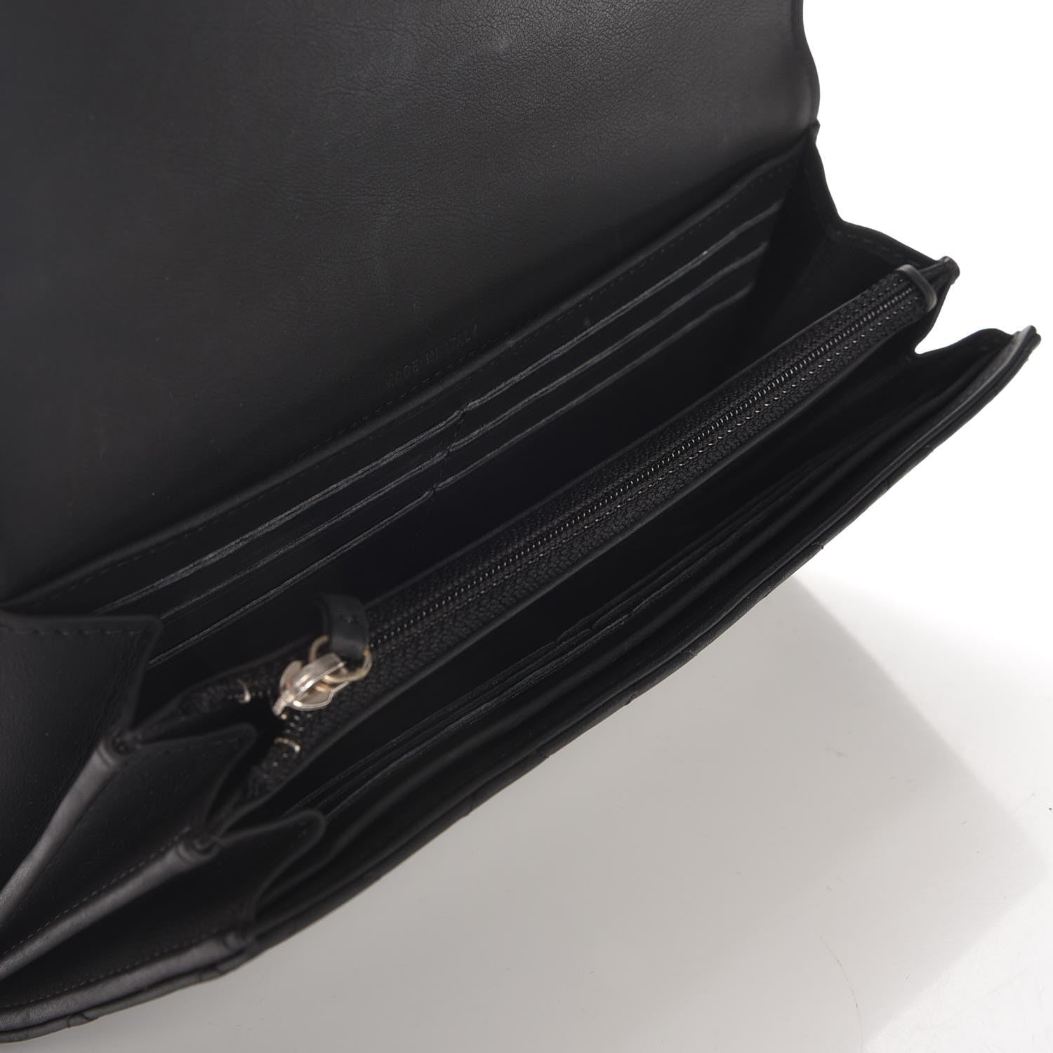 Chanel Lambskin Quilted Long Gusset Flap Wallet Black 7 of 9
