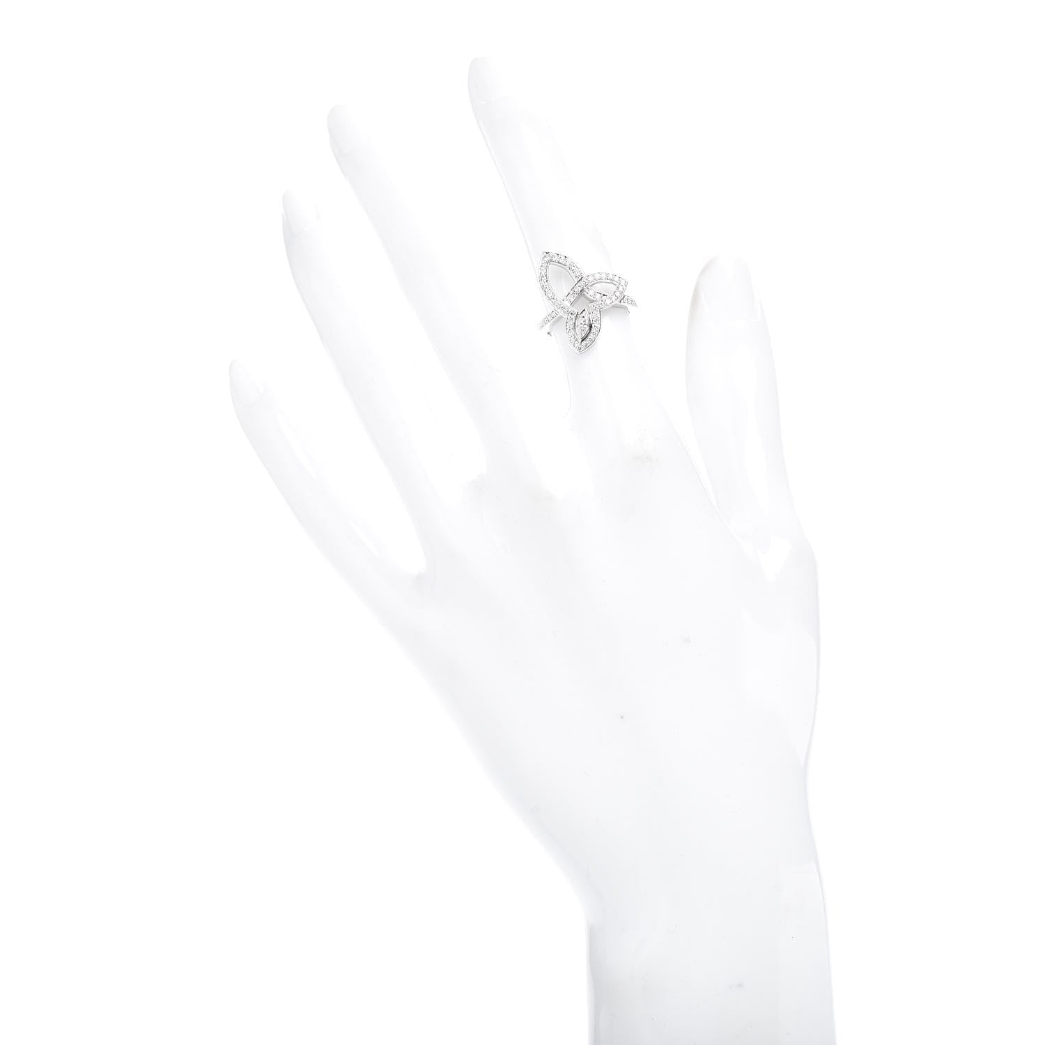 Harry Winston Platinum Diamond Lily Cluster Ring 48 4.5 2 of 5