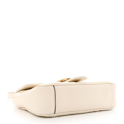 Gucci Calfskin Matelasse Mini GG Marmont Shoulder Bag White 4 of 13