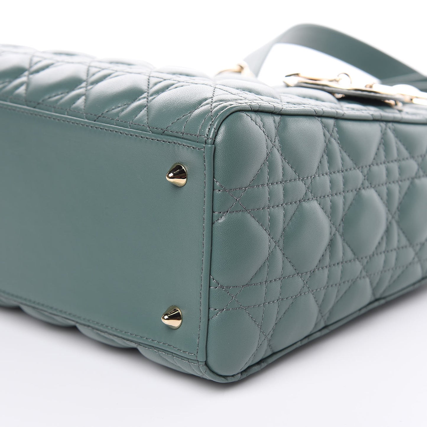 Lambskin Cannage Medium Lady Dior Storm Blue
